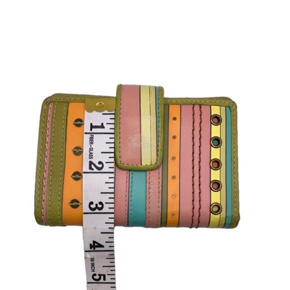 FOSSIL Retro Multi-color Stripped Bifold Med Wallet - Picture 6 of 6